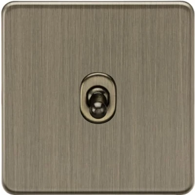 Image of Knightsbridge 10AX 1G Intermediate Toggle Switch Antique Brass