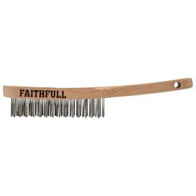 Image of Faithfull Heavy Duty Stainless Steel Scratch Brush 3 Row