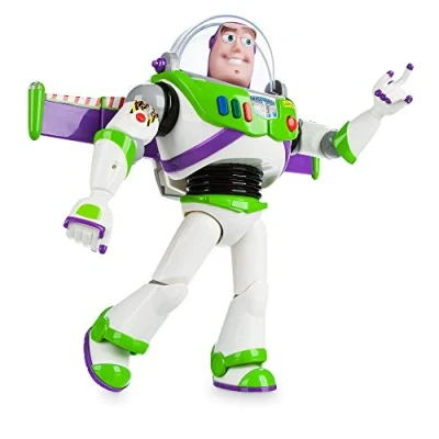 Image of Disney Store Official Buzz Lightyear Interactive Talking Action Figure, Toy Story Astronaut Space Ranger, 30cm/11, Features 10+ English Phrases, Interacts with Other Figures and Toys, Lights, Ages 3+