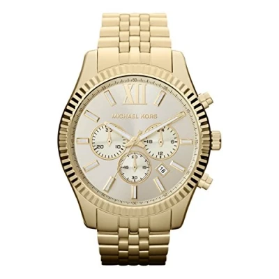 Image of Michael Kors Lexington Chronograph watch goldcoloured, Size: One Size, Gold coloured