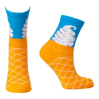 Image of Ice Cream Cute Fun Socks/Funny Socks/Novelty Socks/Colourful Socks/Unisex Socks/Christmas Gifts