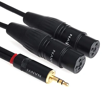 Image of NANYI XLR Splitter Cable, Microphone Cable to Patch Cables, 3 Pin Male Dual Female Y Adaptor mic DMX Cords with Oxygen Free Copper, (0.5 Meters /1.6Feet)