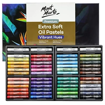 Image of MONT MARTE Extra Soft Oil Pastels 52pc, Assorted Bright Colours, Vibrant and Buttery, Versatile Art for Blending, Layering &amp; Shading, Ideal Art, Craft, Colouring Sketching