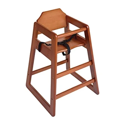 Image of Bolero Wooden Highchair Dark Brown Wood Finish for Dining and CafпїЅ 750X510X510Mm