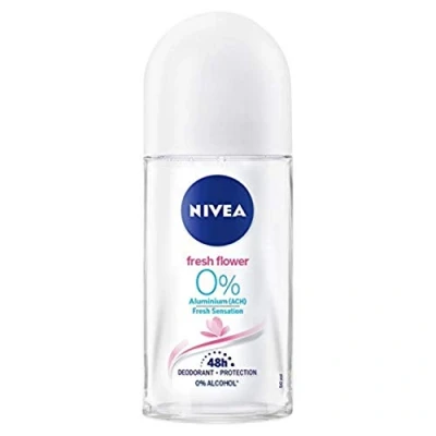 Image of Nivea Roll On Alu Fresh Flower 0% Deodorant without Aluminium 50 ml 160 g