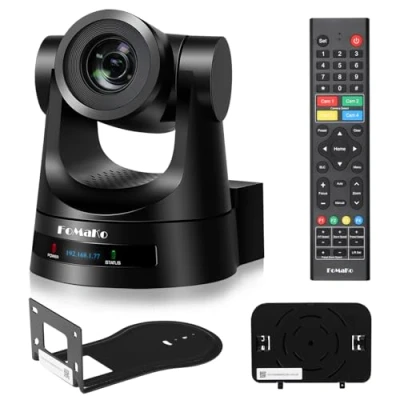 Image of FoMaKo 30x PTZ Camera AI Auto Tracking PoE 3G SDI HDMI IP Live Streaming Camera, Optical Zoom for Church Worship Education Events vMix OBS Wirecast (FMK30SDI Pro Black)
