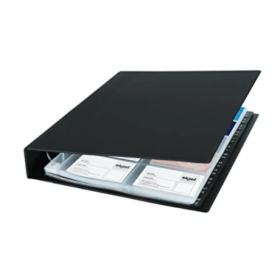 Image of SIGEL VZ301 Card Holder / Organiser, leather look, for up to 400 cards, Black