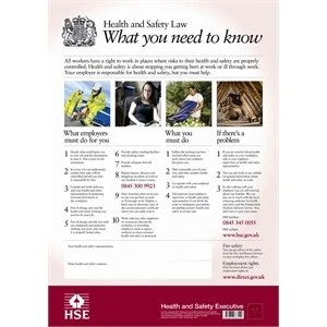 Image of Health &amp; Safety Law Poster Guidance Work Signs 495X415mm