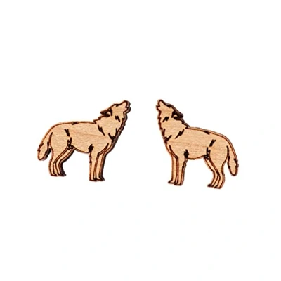 Image of Robin Valley Wolf Wooden Earrings