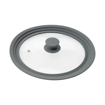 Image of bremermann® Universal Glass Lid with Silicone Edge, 24/26/28cm, medium (Grey)