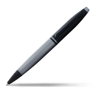 Image of Cross Calais Ballpoint Pen with Twist Mechanism, Medium Line Width, Ink Colour: Black, Includes Gift Box, Matte Grey/Black, Pack of 1