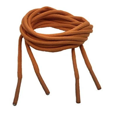 Image of Big Laces Round Orange 5mm wide 120cm long Waxed Shoelaces