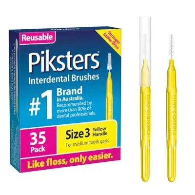 Image of Piksters Interdental Brushes (35 Pack, Size 3 (Yellow))