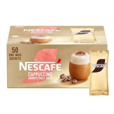 Image of NESCAFÉ Cappuccino Unsweetened Taste Instant Coffee Sachets 50 x 14.2g