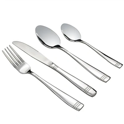 Image of Dynko Metal Cutlery Set 16 Pieces, Stainless Steel Dinner of 4
