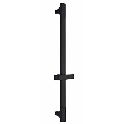 Image of Hoopever Black Shower Riser Rail, Stainless Steel Bathroom Slider Rail Height Adjustable Rod Stand Brackets Bar Head Holder for Bath &amp; System, Total 660mm