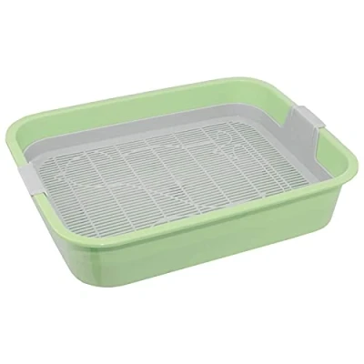 Image of 4BIG.fun First Cat Litter Tray Perfect for Kittens, Cats, Babies, Young Cats Toilet with Cleaning Strainer House Clean Even Without Available in Green or Grey