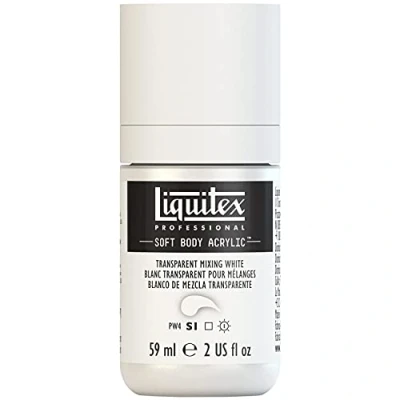 Image of Liquitex Professional Soft Body Acrylic 2 oz Bottle, Transparent Mixing White, 59 ml (Pack of 1)