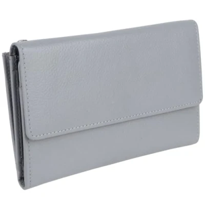 Image of Golunski Leather Ladies Tri Fold Purse/Wallet Grey