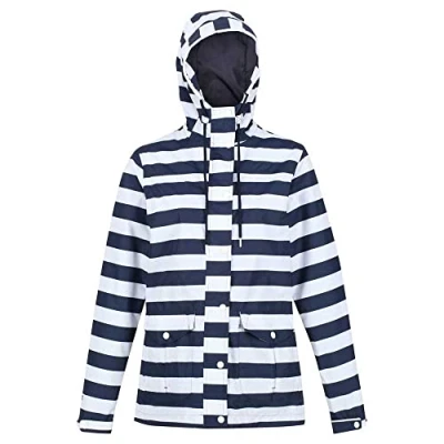 Image of Regatta Women&#039;s Bayarma Lightweight Jacket Navy White Stripe, Size: 12
