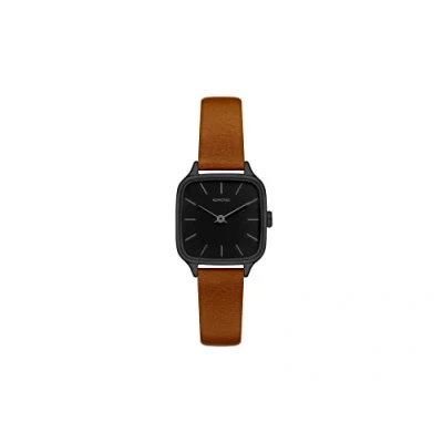 Image of KOMONO Kate Black Cognac Women&#039;s Japanese Quartz Analogue Watch with Leather Strap