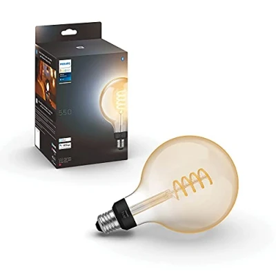 Image of Philips Hue White Ambiance Filament G125 Giant Globe Smart Light Bulb [E27 Edison Screw] with Bluetooth. Works Alexa, Google Assistant and Apple Homekit