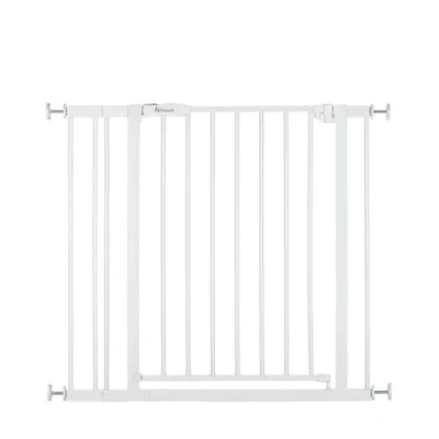 Image of hauck Open N Stop 2 Set with 9cm Extension, White Pressure Fit Baby Gate 84 89 cm for Doors and Stairs, Closes Manually, Opens to Both Sides One Hand, Metal, Mounting Accessories Included