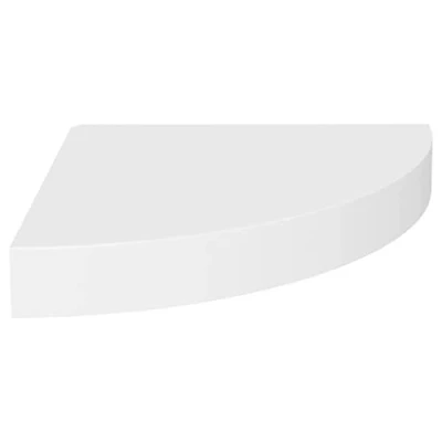 Image of vidaXL Floating Corner Shelf Display Storage Hanging Picture Rack Bookcase Shelving Living Room Bedroom Home Office White 25x25x3.8 cm MDF