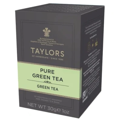 Image of Taylors of Harrogate Pure Green Tea, 20 Individually Wrapped &amp; Tagged Tea Bags (Pack 6)