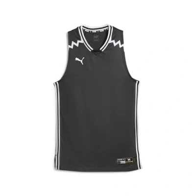 Image of PUMA Hoops Team Game Men&#039;s Basketball Jersey, Black/White, XXL