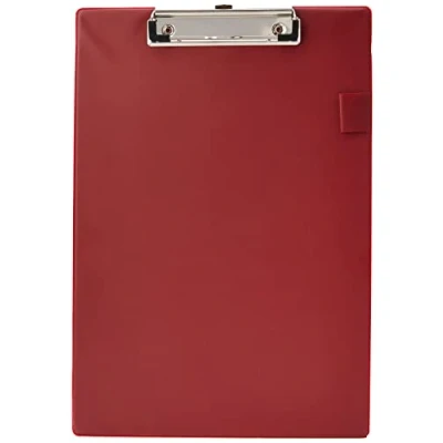 Image of 5 Star Standard Clipboard with PVC Cover Foolscap Red