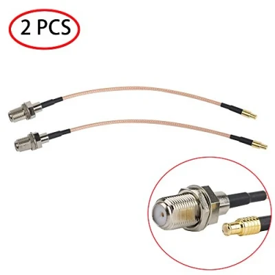 Image of TengKo RG316 Coax Coaxial Cable, 15cm Wifi Antenna Adapter MCX Male Straight Switch to F Female Jack Pigtail Cable (2 Pack)