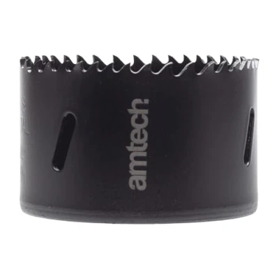 Image of Amtech 70mm Hole Saw, M35 High Speed Steel Metal Saw with 39mm Cutting Depth, Arbour for Wood, Plastic, Sheets, and More, Durable Heat Resistant, 4 6 Teeth Per Inch