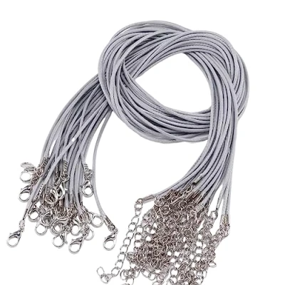 Image of xbiez 1.5mm Tarpaulin Waxed Cord Lobster Clasp Rope Braided Adjustable for Jewelry Making DIY Necklace Bracelets