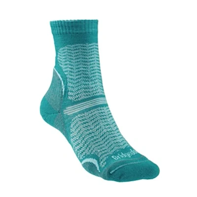Image of Bridgedale HIKE Ultralight T2 Merino Performance Original Crew Women&#039;s Small Teal