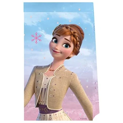 Image of Procos Lizenzartikel 93845 Frozen 2 Wind Spirit, Pack of 4, FSC Paper Bags, Birthday, Theme Party, Multicoloured, Standard Size