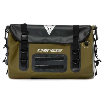 Image of Dainese Explorer Wp Duffel Bag 45L, Motorbike Travel Bag, Waterproof Material, PVC, for Men and Women, Black/Green