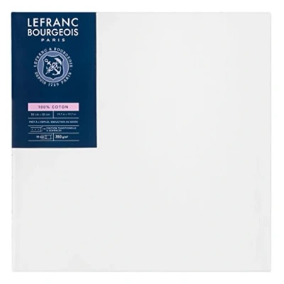 Image of Lefranc &amp; Bourgeois Classic 111147 Stretcher Frame 100% Cotton 350 g/m² Archival Quality Acid for Increased Durability Primed 50 x cm