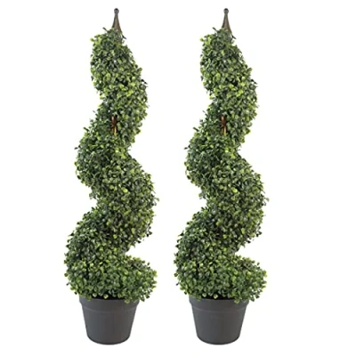 Image of Leaf Design UK BUXUS Boxwood Spiral Trees, 90cm,