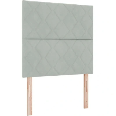 Image of vidaXL Box Spring Bed with Mattress Light Grey 90x200 cm Velvet