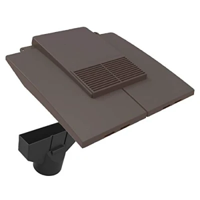 Image of Grey Plain In Line Roof Tile Vent &amp; Pipe Adaptor / for concrete and clay Tiles