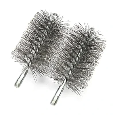 Image of Utoolmart Steel Wire Tube Cleaning Brush, Round Chimney M12 Threaded Interface 80mm Diameter 160mm Length, 2pcs