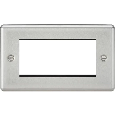 Image of KnightsBridge 4G Modular Faceplate Rounded Edge Brushed Chrome