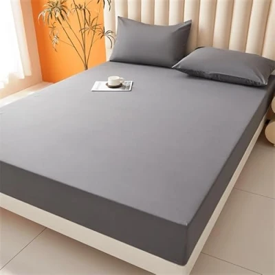 Image of Fitted Sheet Deep Pocket Brushed Velvety Microfiber, Breathable, Extra Soft and Comfortable Wrinkle, Fade, Stain Abrasion Resistant (Grey, Double)