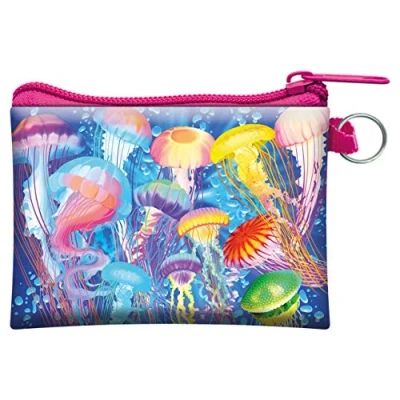 Image of 3D LiveLife Coin Purse Jelly Jiggle from Deluxebase. Lenticular Jellyfish Purse. Cash, and Card Holder with Secure Zip Featuring Artwork Licensed Renowned Michael Searle