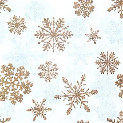 Image of 20 Napkins Snow Crystals Copper / Snowflakes Winter Christmas 33 x cm