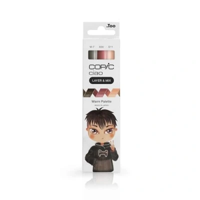 Image of COPIC Ciao Layer &amp; Mix Pen Set Of 3 Warm Palette Markers, Art, Craft, Colouring, Graphic, Highlighter, Design, Anime Manga