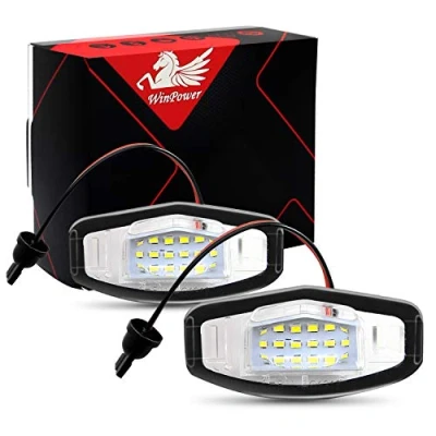 Image of WinPower Error Free 18 SMD LED Number License Plate Light Assembly Cool White Lamps Bulb 6000K, 2 Pieces