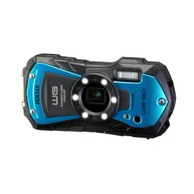 Image of PENTAX WG 90 Blue Standard class, waterproof digital compact camera, designed for casual underwater photography to a depth of 14 meters