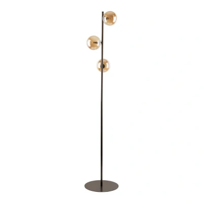 Image of Ester Multi Arm Floor Lamp Brown, Amber Glass 3xG9